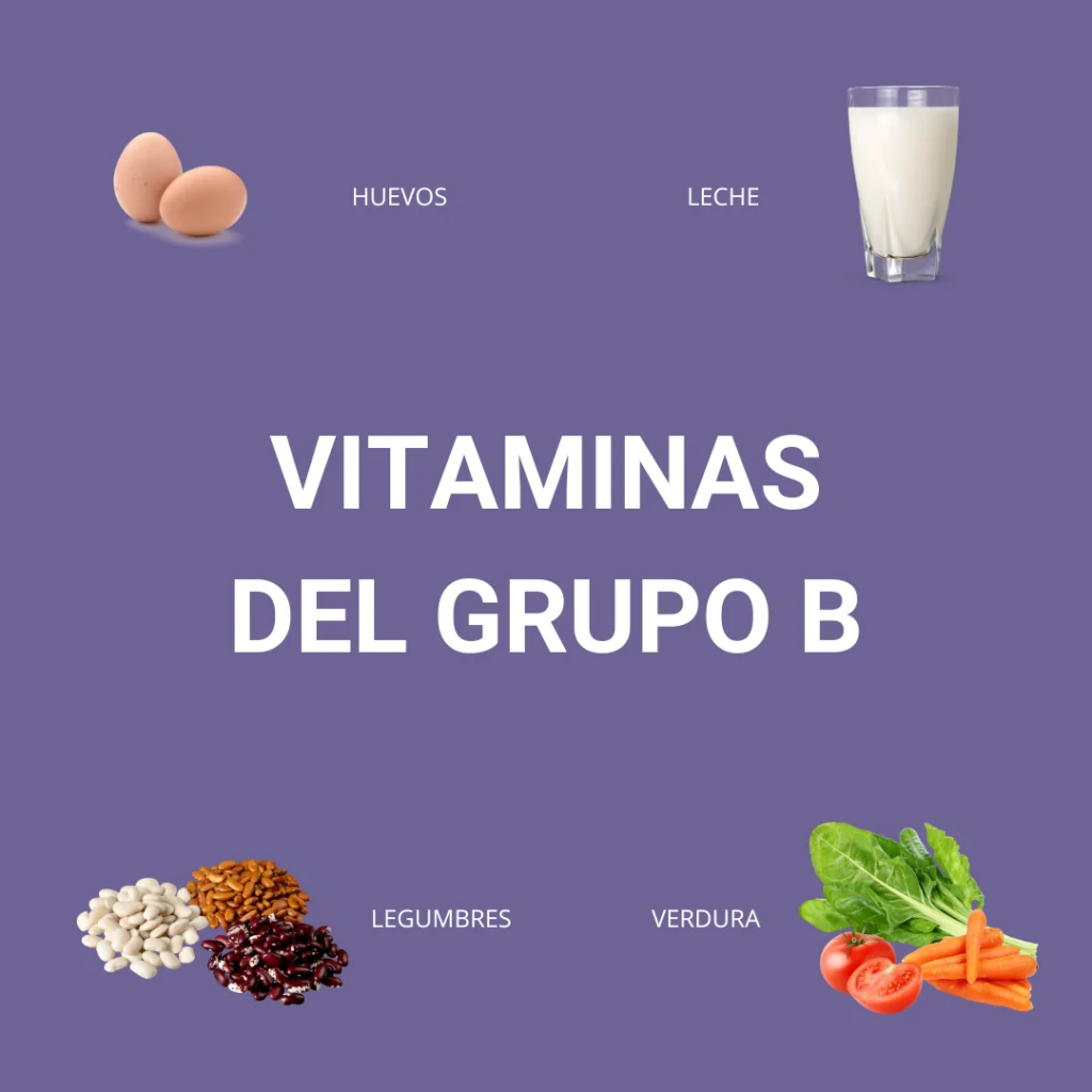 Vitaminas del grupo B: huevos, leche, legumbres y verdura